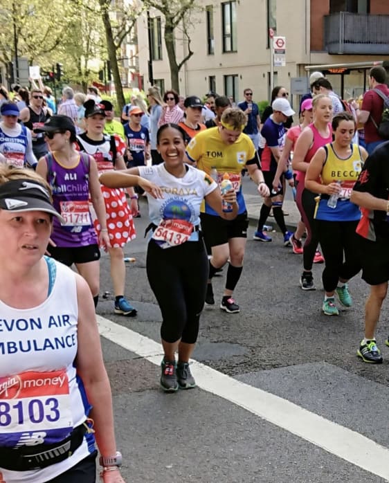 Trustee Soraya running the London Marathon